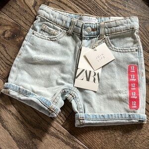 Zara baby jean shorts 9-12 months 80 cm blue